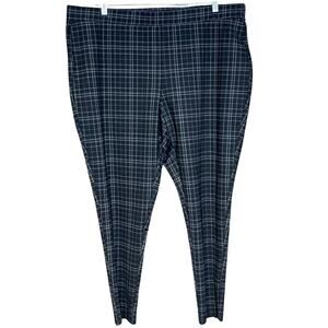 Philosophy pull on pant black gray stretch comfortable casual plaid size 3XL